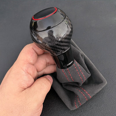 Pommeau Soufflet DSG Audi Cuir Carbone Alcantara - vue de profil 3 - Becquet Voiture