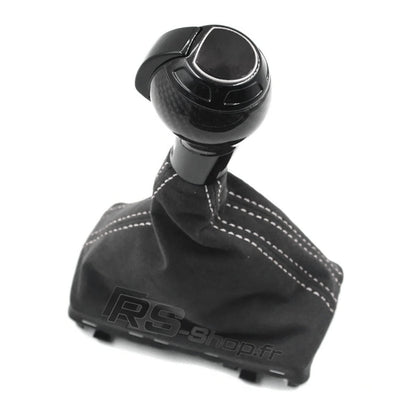 Pommeau Soufflet DSG Audi Cuir Carbone Alcantara - vue de trois-quarts 2 - Becquet Voiture