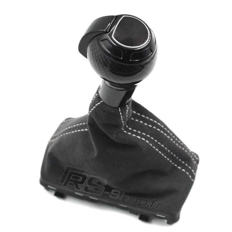 Pommeau Soufflet DSG Audi Cuir Carbone Alcantara - vue de trois-quarts 2 - Becquet Voiture