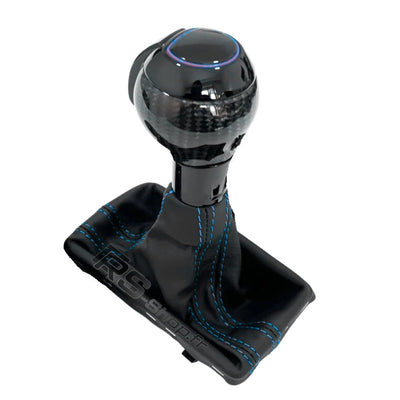Pommeau Soufflet DSG Audi Cuir Carbone Alcantara - vue de trois-quarts - Becquet Voiture