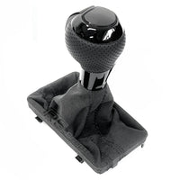 Pommeau Soufflet DSG Audi Cuir Carbone Alcantara - vue rapprochée - Becquet Voiture