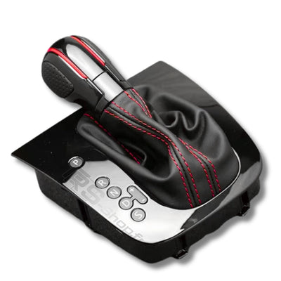 Pommeau + Soufflet DSG Golf 5 / 6 Cuir Alcantara - vue de face - Becquet Voiture