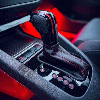 Pommeau + Soufflet DSG Golf 5 / 6 Cuir Alcantara - vue de profil 2 - Becquet Voiture
