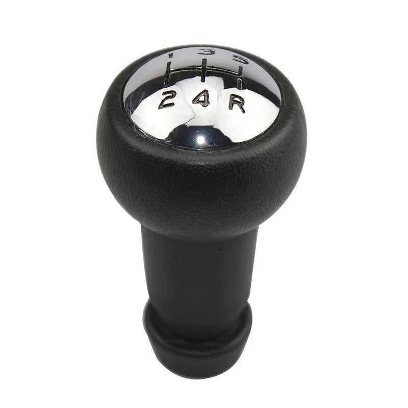 Pommeau Vitesse 5 Rapports Peugeot Cuir Chrome Alu - vue arrière - Becquet Voiture