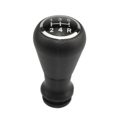 Pommeau Vitesse 5 Rapports Peugeot Cuir Chrome Alu - vue de profil - Becquet Voiture