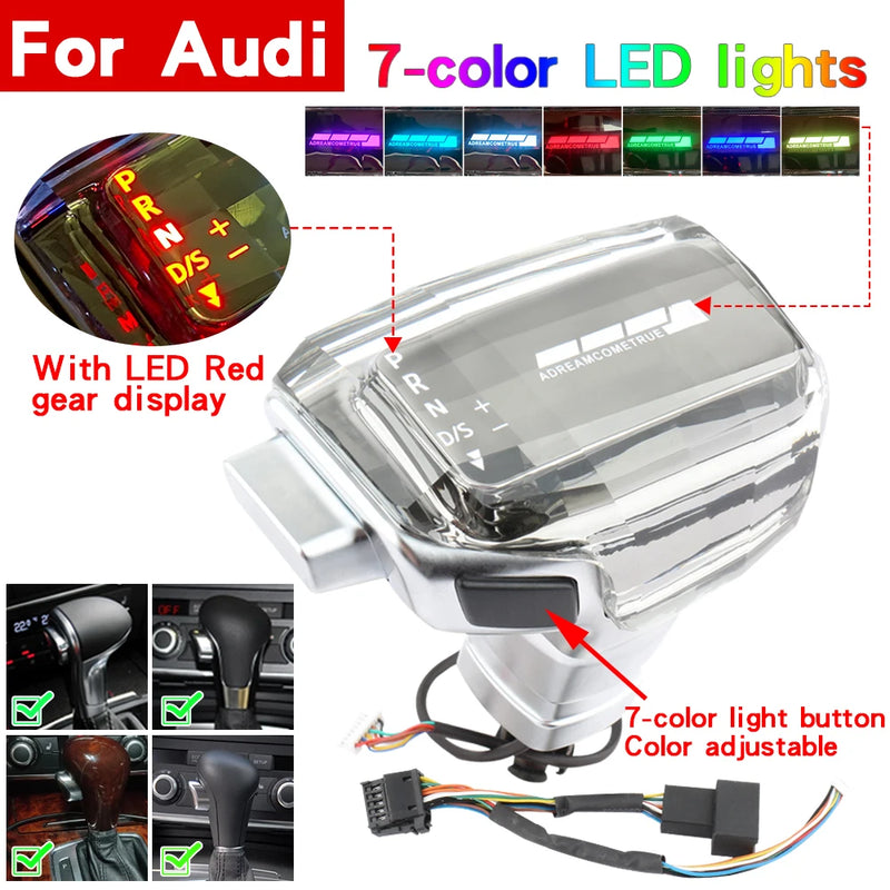 Pommeau Vitesse Cristal LED VW Audi Skoda Auto - en situation 2 - Becquet Voiture