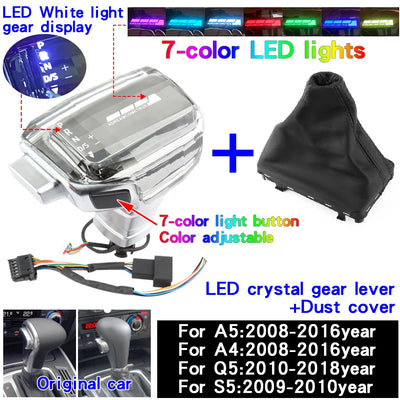 Pommeau Vitesse LED Cristal Audi A6 A4 Q5 Q7 A3 A5 A7 - en situation 2 - Becquet Voiture