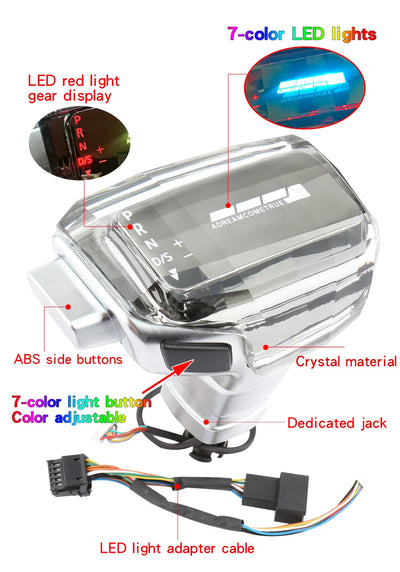 Pommeau Vitesse LED Cristal Audi A6 A4 Q5 Q7 A3 A5 A7 - installé sur véhicule 2 - Becquet Voiture