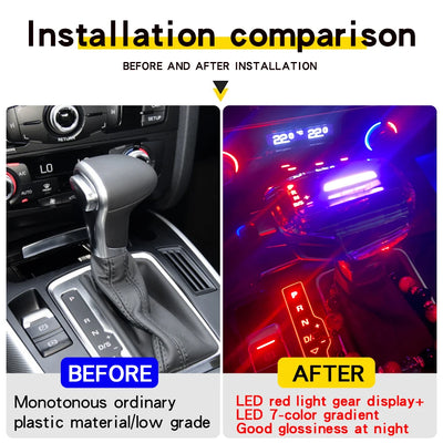 Pommeau Vitesse LED Cristal Audi A6 A4 Q5 Q7 A3 A5 A7 - vue arrière - Becquet Voiture