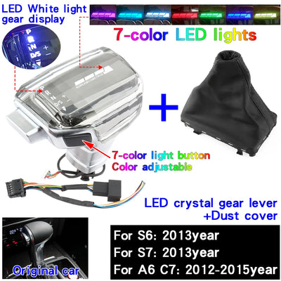 Pommeau Vitesse LED Cristal Audi A6 A4 Q5 Q7 A3 A5 A7 - vue de dessus 2 - Becquet Voiture