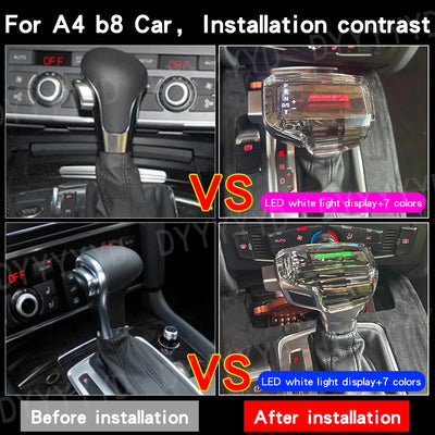 Pommeau Vitesse LED Cristal Audi A6 A4 Q5 Q7 A3 A5 A7 - vue de face 2 - Becquet Voiture