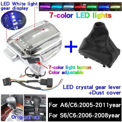 Pommeau Vitesse LED Cristal Audi A6 A4 Q5 Q7 A3 A5 A7 - vue de trois-quarts 3 - Becquet Voiture