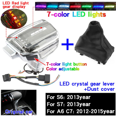 Pommeau Vitesse LED Cristal Audi A6 A4 Q5 Q7 A3 A5 A7 - vue rapprochée 3 - Becquet Voiture