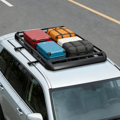 Porte-Bagages de Toit Aluminium Noir 140x100cm - vue de face - Becquet Voiture