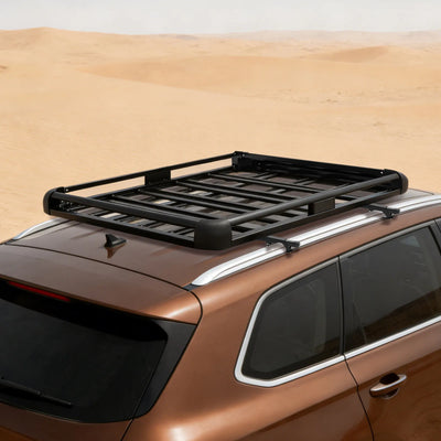 Porte-Bagages de Toit Aluminium Noir 140x100cm - vue de profil - Becquet Voiture