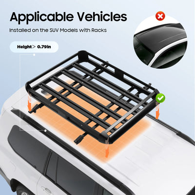 Porte-Bagages de Toit Panier Réglable SUV 150 kg - vue arrière - Becquet Voiture