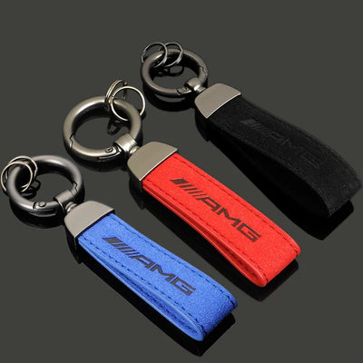 Porte Clé AMG Mercedes Alcantara Premium 13cm - packshot studio - Becquet Voiture
