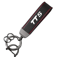 Black Metal Audi Logo Keychain, Various Models - in use 2 - Becquet Voiture