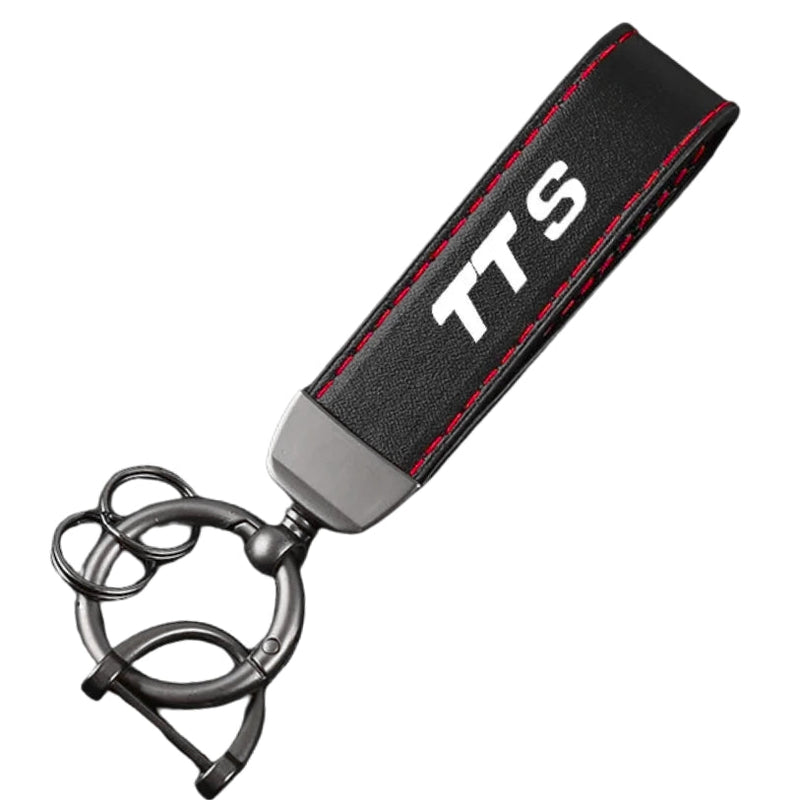 Black Metal Audi Logo Keychain, Various Models - in use 2 - Becquet Voiture
