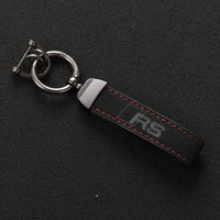 Black Metal Audi Logo Keychain, Various Models - three-quarter view 2 - Becquet Voiture