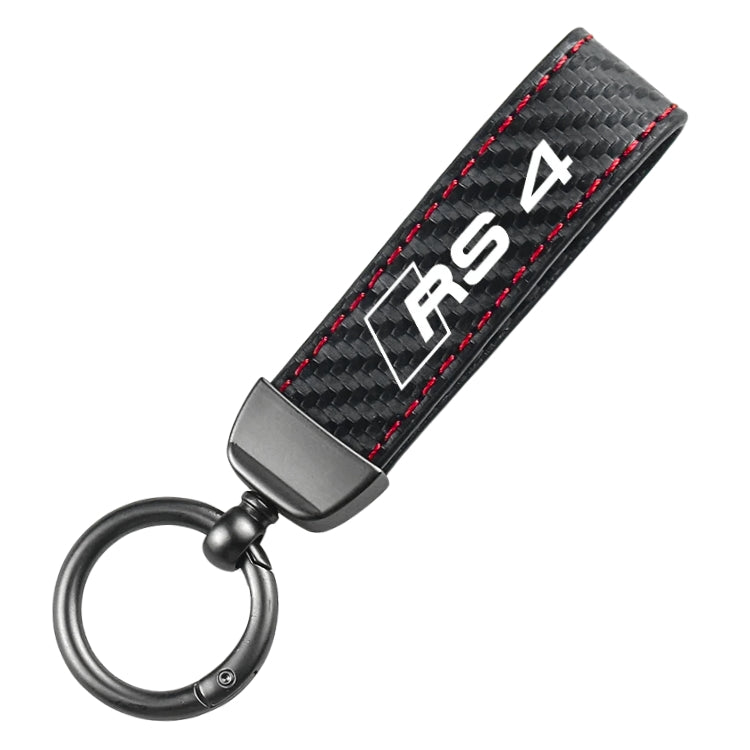 Black Metal Audi Logo Keychain, Various Models - close-up view 2 - Becquet Voiture