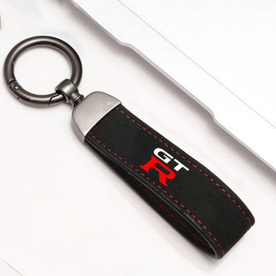 Porte Clé Nissan GTR Nismo Cuir Noir - vue de face - Becquet Voiture
