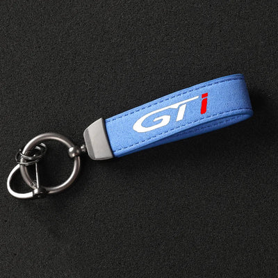 Porte Clé Peugeot GTI GT Line Alcantara - installé sur véhicule - Becquet Voiture