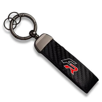 Porte Clé Seat FR Logo Noir Rouge - vue de face - Becquet Voiture