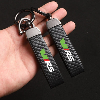 Porte Clé Skoda RS Carbone Logo Vert - vue arrière - Becquet Voiture