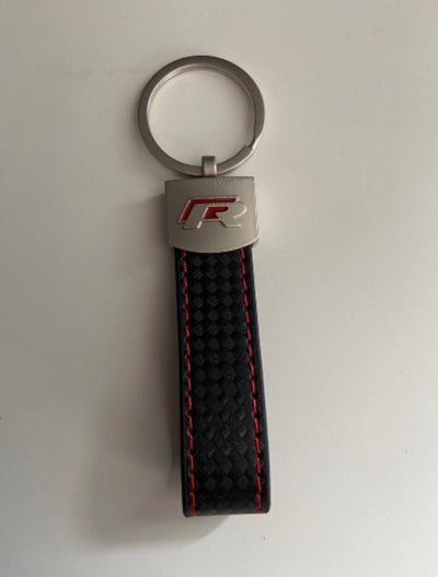 Porte clés Volkswagen R Effet Carbone - vue de profil - Becquet Voiture