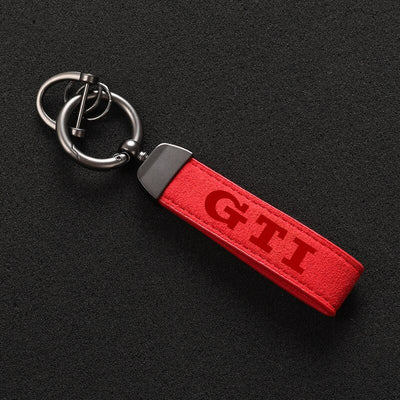 Porte-Clés VW Golf GTI Alcantara Noir Rouge - vue arrière - Becquet Voiture