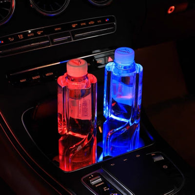 Porte-gobelet LED Buick 7 couleurs USB éclairage intérieur - installé sur véhicule - Becquet Voiture