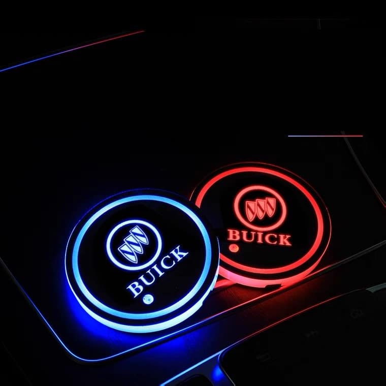 Porte-gobelet LED Buick 7 couleurs USB éclairage intérieur - vue arrière - Becquet Voiture