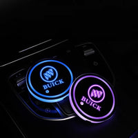 Porte-gobelet LED Buick 7 couleurs USB éclairage intérieur - vue de profil - Becquet Voiture