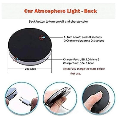 Porte-gobelet LED Cadillac 7 couleurs USB éclairage intérieur - vue de trois-quarts - Becquet Voiture