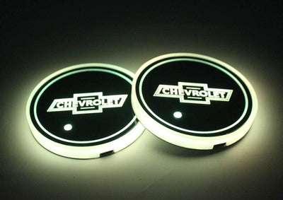 Porte-gobelet LED Chevrolet Chevy 7 couleurs USB éclairage intérieur - vue arrière - Becquet Voiture