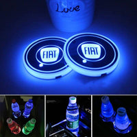 Porte-gobelet LED Fiat 7 couleurs USB IP67 éclairage intérieur - vue de face - Becquet Voiture