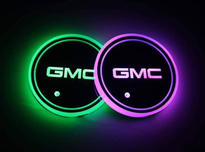 Porte-gobelet LED GMC 7 couleurs USB éclairage intérieur - vue arrière - Becquet Voiture