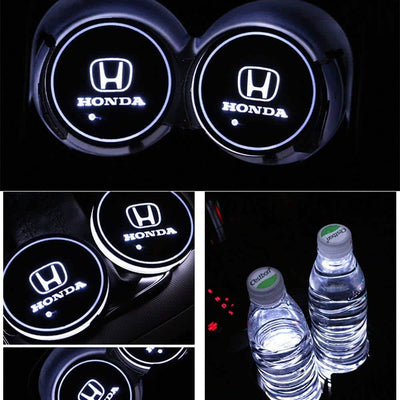 Porte-gobelet LED Honda 7 couleurs USB éclairage intérieur - installé sur véhicule - Becquet Voiture