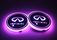 Porte-gobelet LED Infiniti 2x 7 couleurs changeantes pour voiture - installé sur véhicule - Becquet Voiture