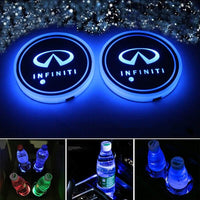 Porte-gobelet LED Infiniti 2x 7 couleurs changeantes pour voiture - vue de face - Becquet Voiture