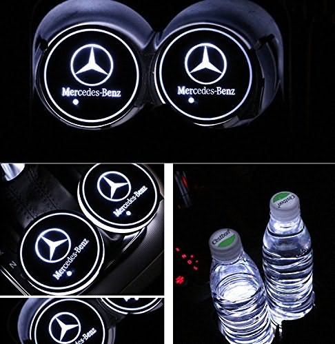 Porte-gobelet LED Mercedes Pack 2 RVB 7 couleurs USB - vue arrière - Becquet Voiture