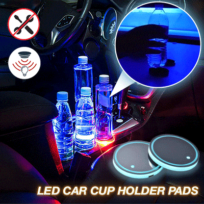 Porte-gobelet LED Tesla 7 couleurs USB éclairage intérieur capteur - vue arrière - Becquet Voiture