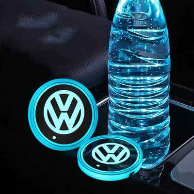 Porte-gobelet LED Volkswagen VW 7 couleurs USB éclairage intérieur - packshot studio - Becquet Voiture