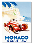Poster F1 vintage Grand Prix Monaco 1937 affiche toile