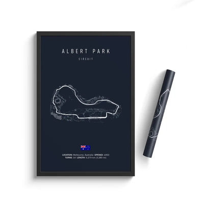 Poster toile circuits F1 fond noir Monaco Spa Le Mans - packshot studio 3 - Becquet Voiture