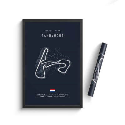 Poster toile circuits F1 fond noir Monaco Spa Le Mans - vue de profil 3 - Becquet Voiture