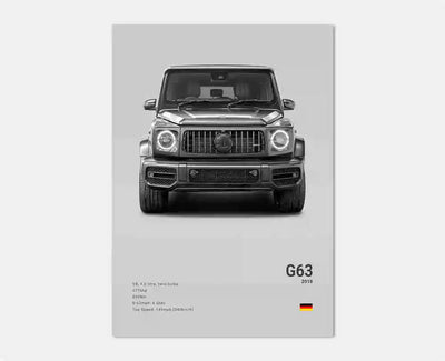 Poster toile Mercedes AMG 300 SL noir et blanc - vue arrière 3 - Becquet Voiture