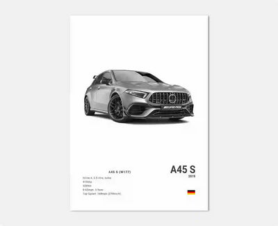 Poster toile Mercedes AMG 300 SL noir et blanc - vue de dessus 2 - Becquet Voiture