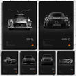 Poster toile Mercedes AMG 300 SL noir et blanc